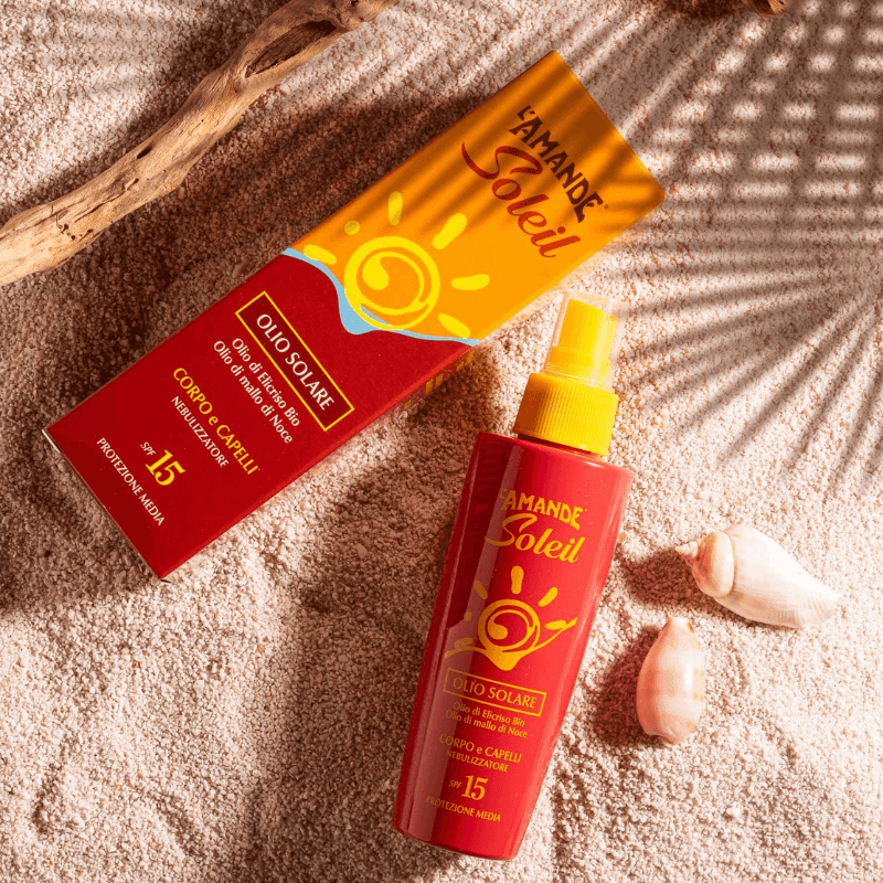 L'amande Olio solare corpo capelli SPF 15 Soleil Shopping Online