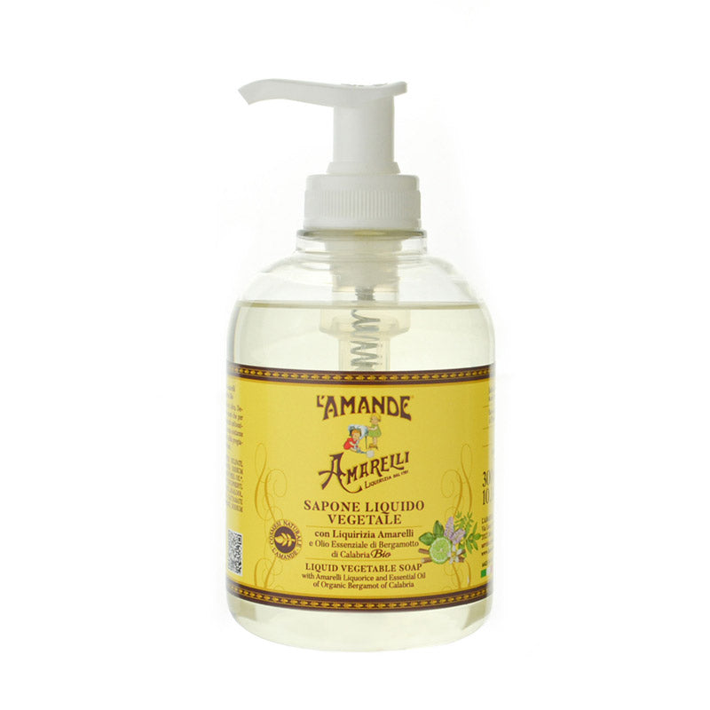 L'amande Sapone liquido con Liquirizia Amarelli e Olio Essenziale di Bergamotto di Calabria Bio