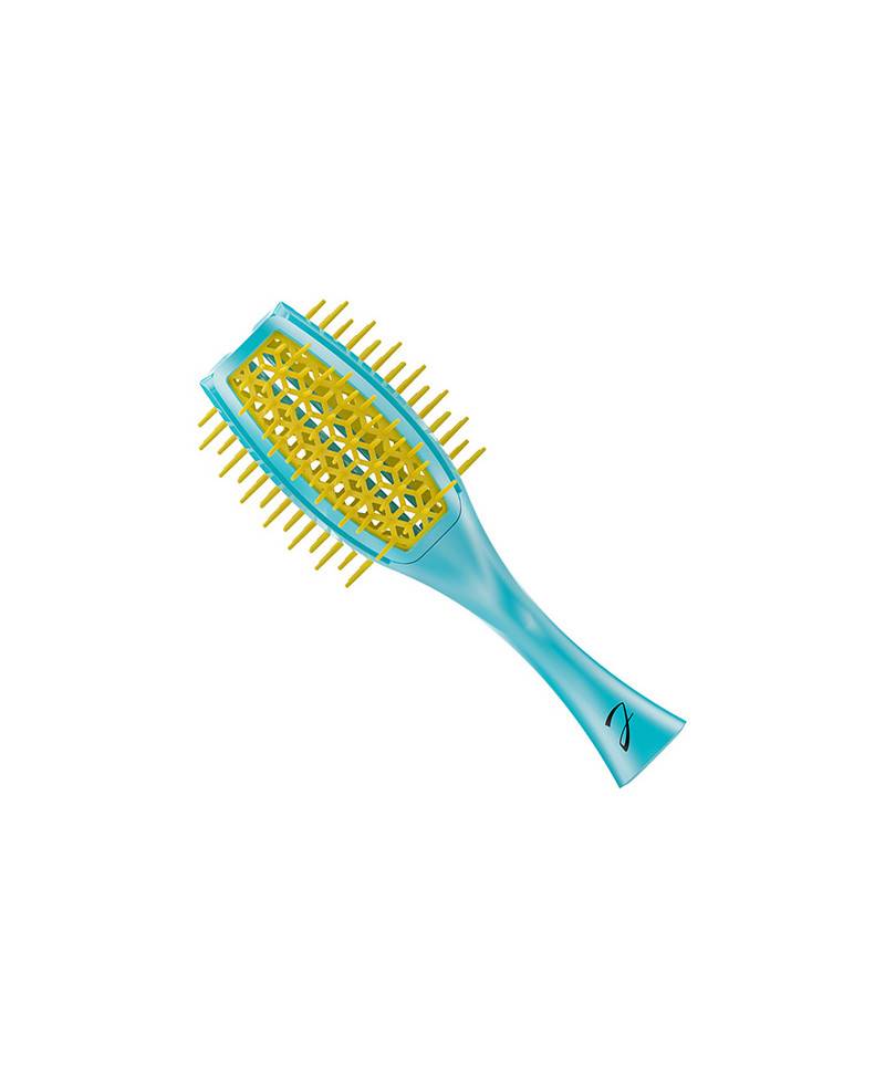 Janeke Spazzola Tulip ventilata, più volume nei capelli, bicolore turchese e giallo – cod. SP503 TG