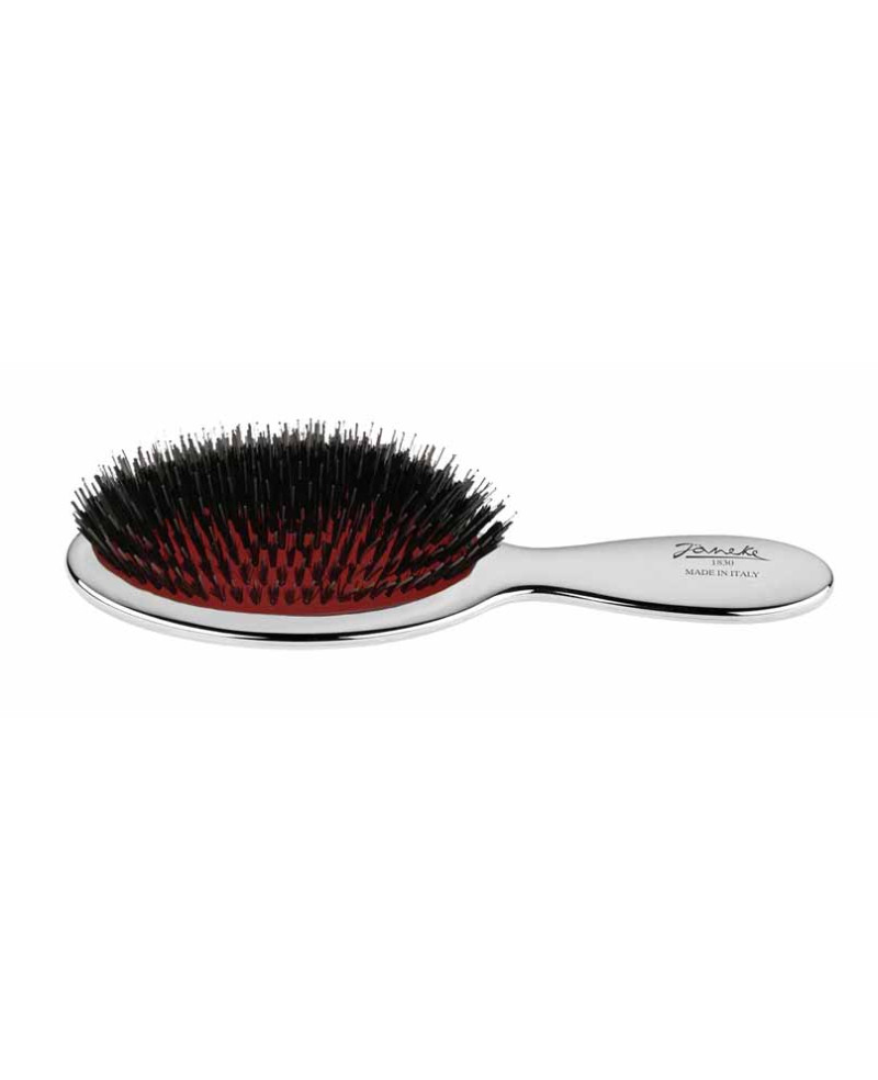Janeke Spazzola piccola con setole e rinforzo nylon, colorazione argento - cod. CRSP21M Economico