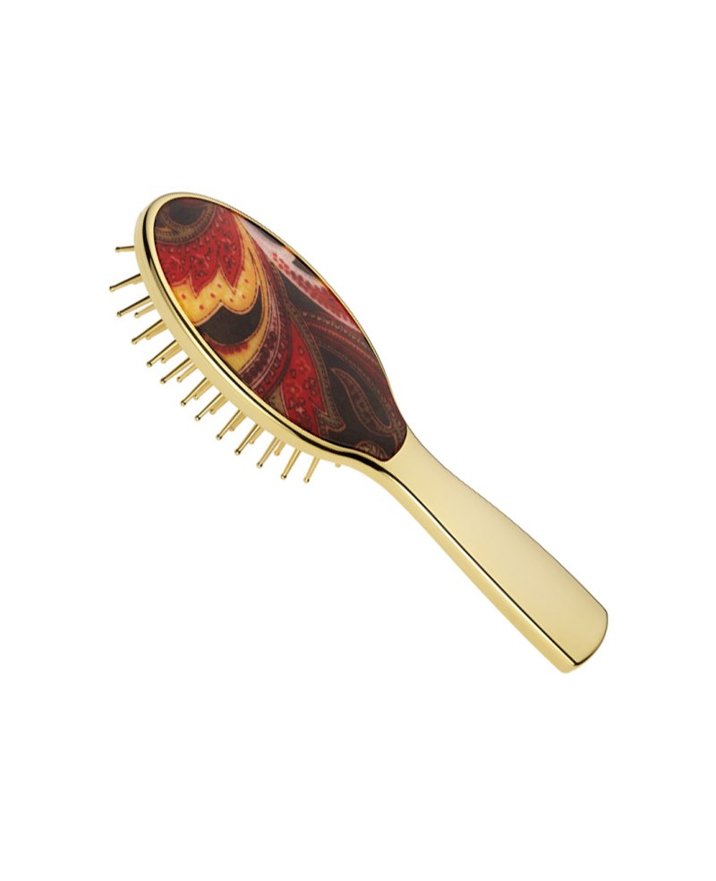 Janeke Spazzola piccola dorata con inserto kashmir - cod. AUSP231G KAS Negozio