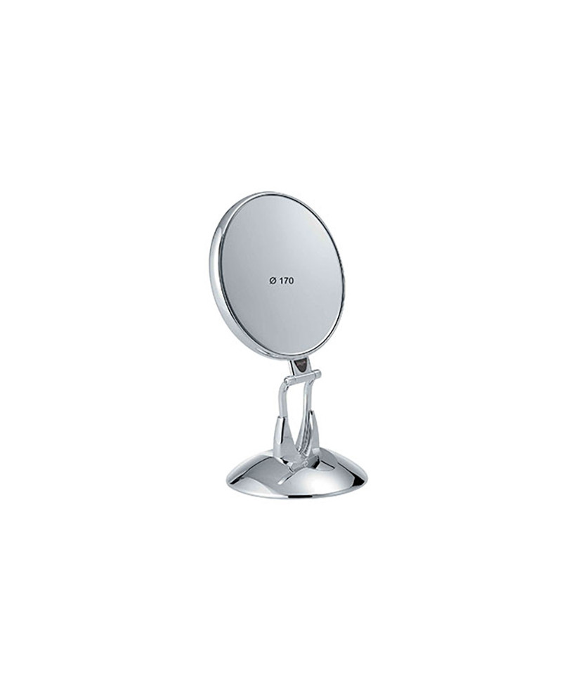 Janeke Specchio da tavolo argento, con base di supporto, ingrandimento x3, diametro 17 cm - cod. CR447.3 SU