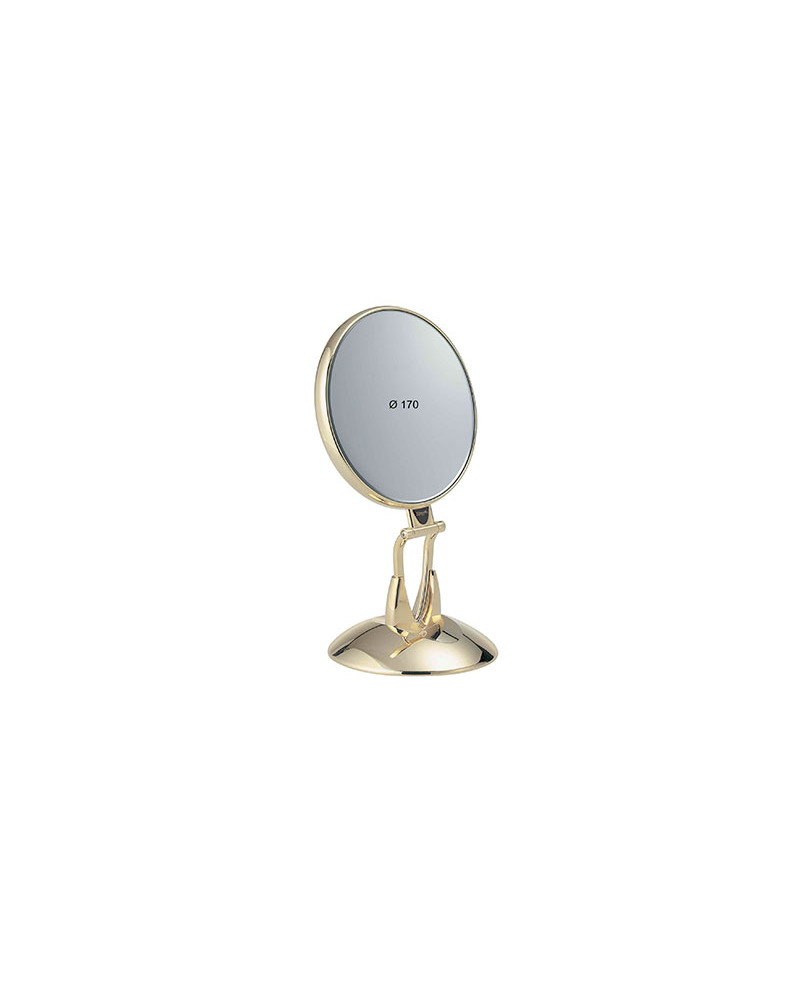 Janeke Specchio da tavolo oro, con supporto, ingrandimento x3, diametro 17cm - cod. AU447.3 SU In Saldo