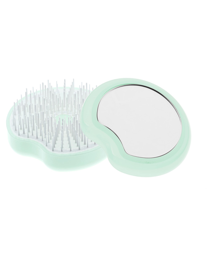 Janeke Spazzola Pomme Brush, compatta ed ergonomica con impugnatura palmare e specchio, diametro 84, colore turchese - cod. 93SP228 TSE 2025