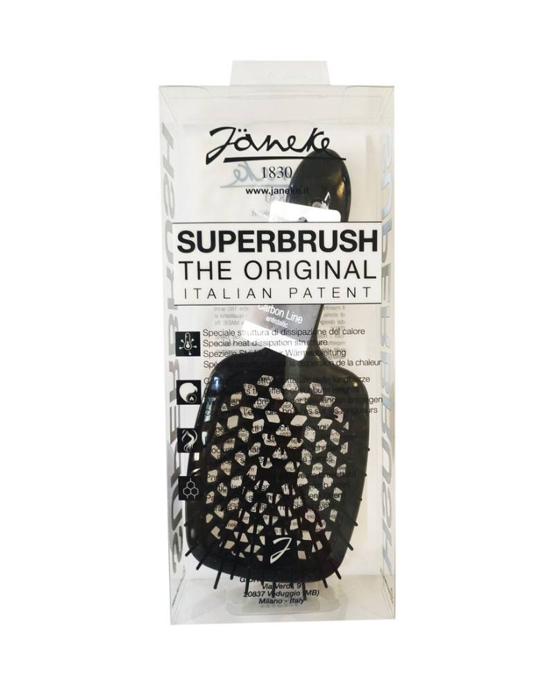 Janeke Spazzola Superbrush in fibra di carbonio nera di 22 cm - Cod. 55SP226 Offerte