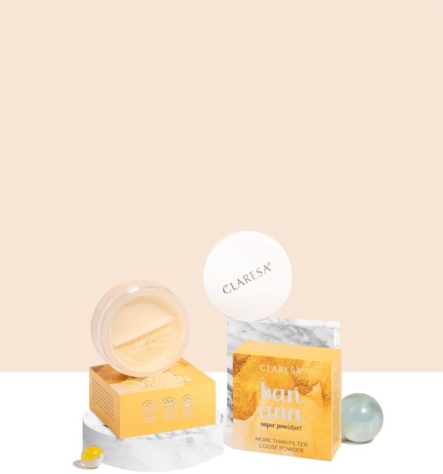 Claresa Claresa Super Pow(d)er Banana cipria in polvere opacizzante per unificare il tono della pelle Fino al 60% di sconto