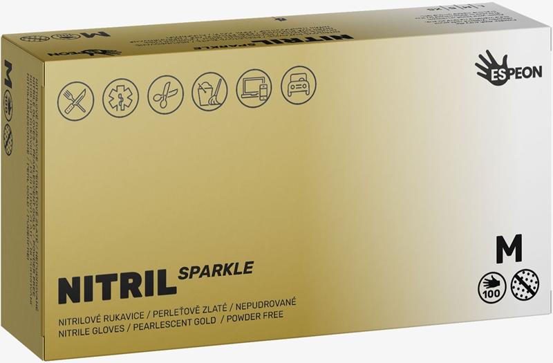 Espeon Espeon Nitril Sparkle Pearlescent Gold guanti in nitrile senza polvere
