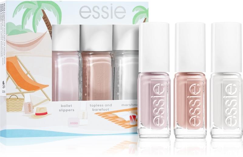 essie essie mini triopack summer set di smalti per unghie colore ballet slippers topless and barefoot marshmallow