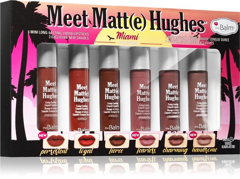 theBalm theBalm Meet Matt(e) Hughes Mini Kit Miami set di rossetto liquido per un effetto lunga durata