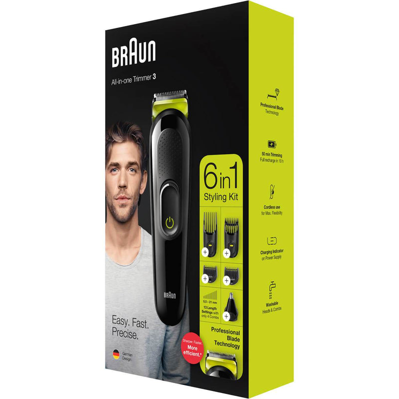 Braun 6-in-1 MGK3221 Regolabarba e Tagliacapelli Uomo per Viso Orecchie e Naso Economico